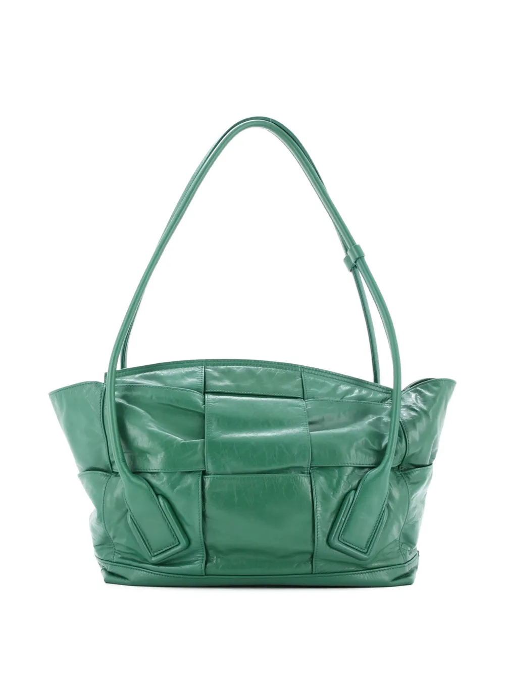 BOTTEGA VENETA Pre-owned Arco Bag Maxi Intrecciato Leather Medium Shoulder Bag In Green