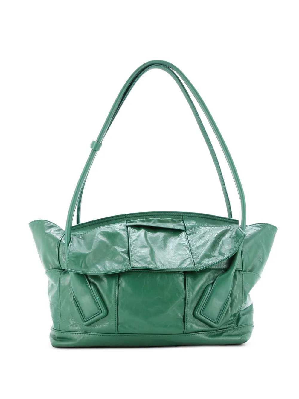 Bottega Veneta Pre-Owned Arco Bag Maxi Intrecciato Leather Medium shoulder bag - Verde