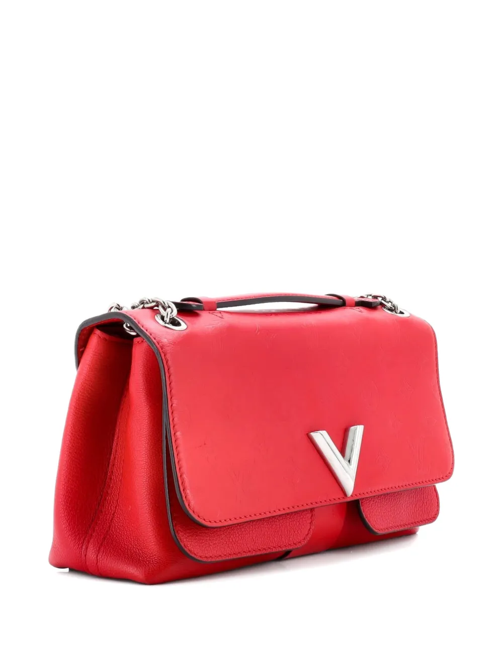 Pre-owned Louis Vuitton Very Chain Bag Monogram Leather Shoulder Bag In Red