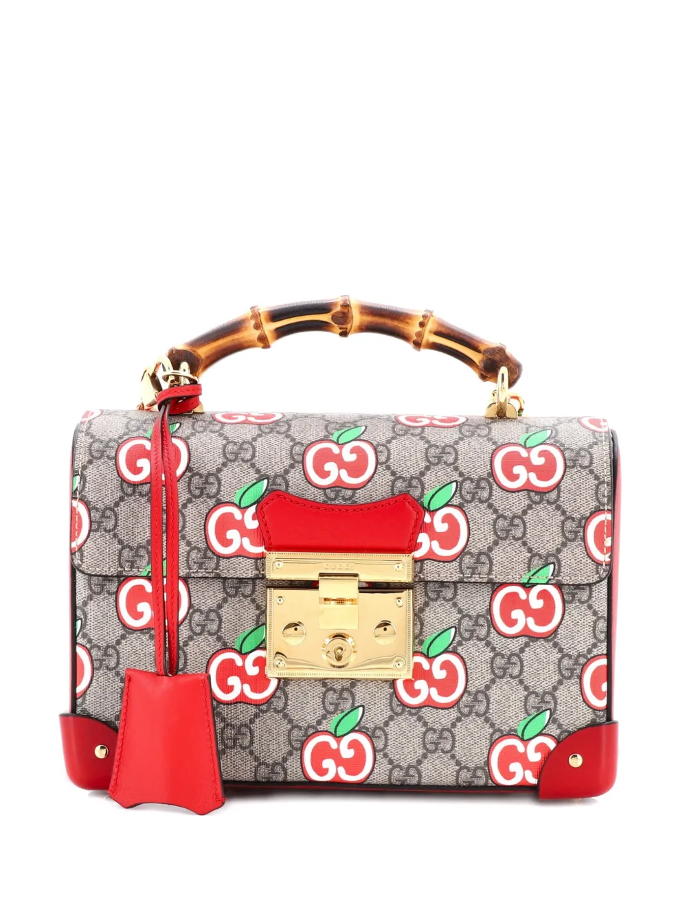 Gucci Pre-Owned Padlock Bamboo Printed GG Coated Canvas Small shoulder bag - Marrone