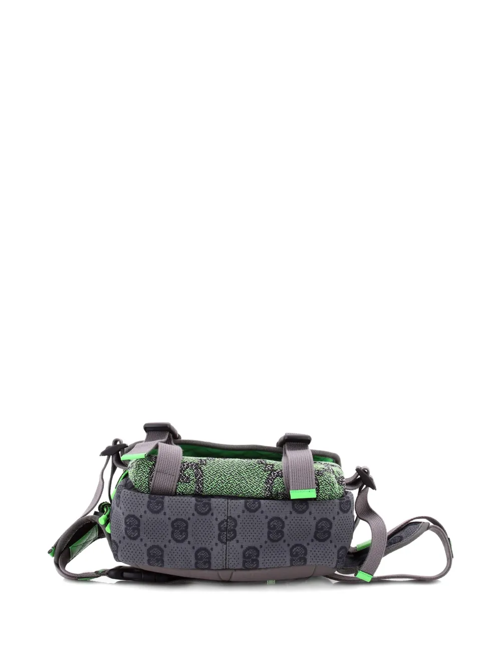 Pre-owned Gucci Buckle Flap Chest Strap Gg Fabric With Rubber Backpack In Multi