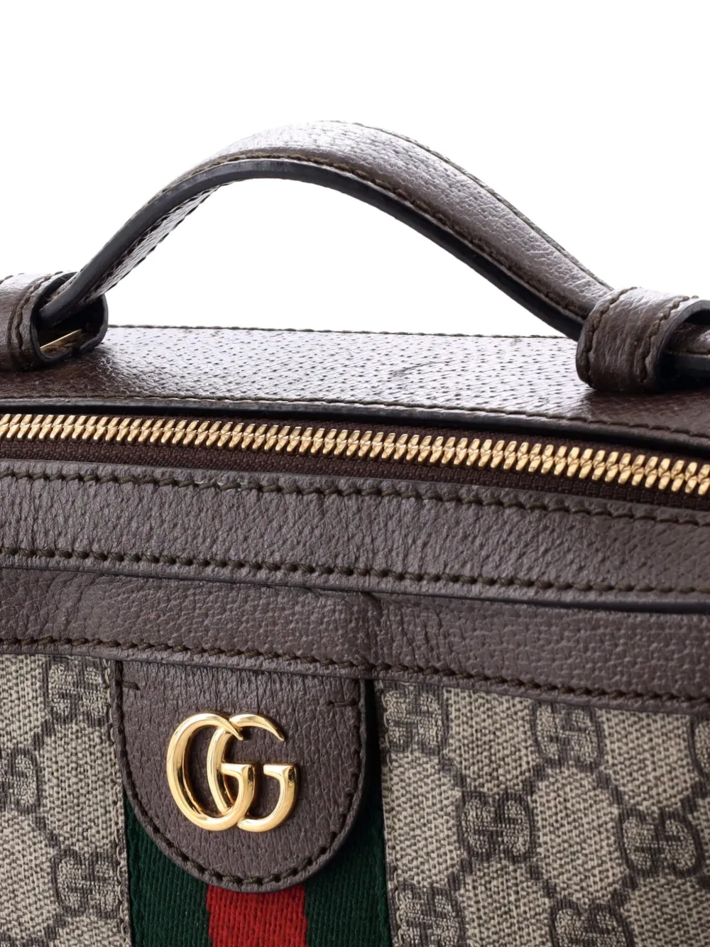 GUCCI Pre-owned Ophidia Zip Around Camera Bag Gg Coated Canvas Small Shoulder Bag In Brown