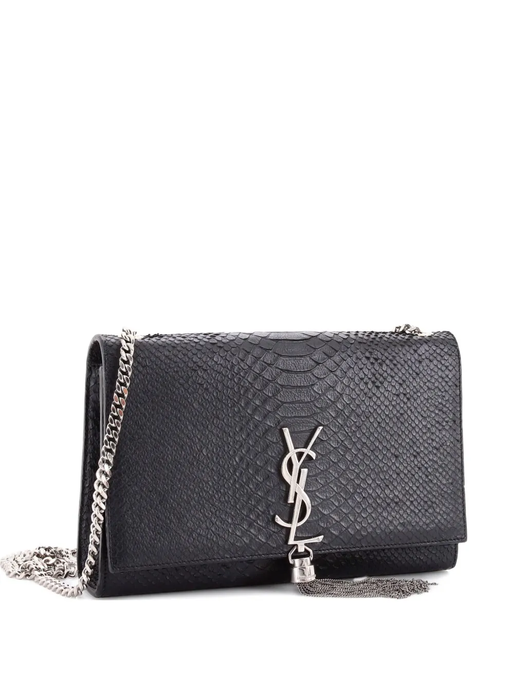 Saint Laurent Pre-Owned Classic Monogram Tassel Python Embossed Leather Medium crossbody bag | negro | Image 1