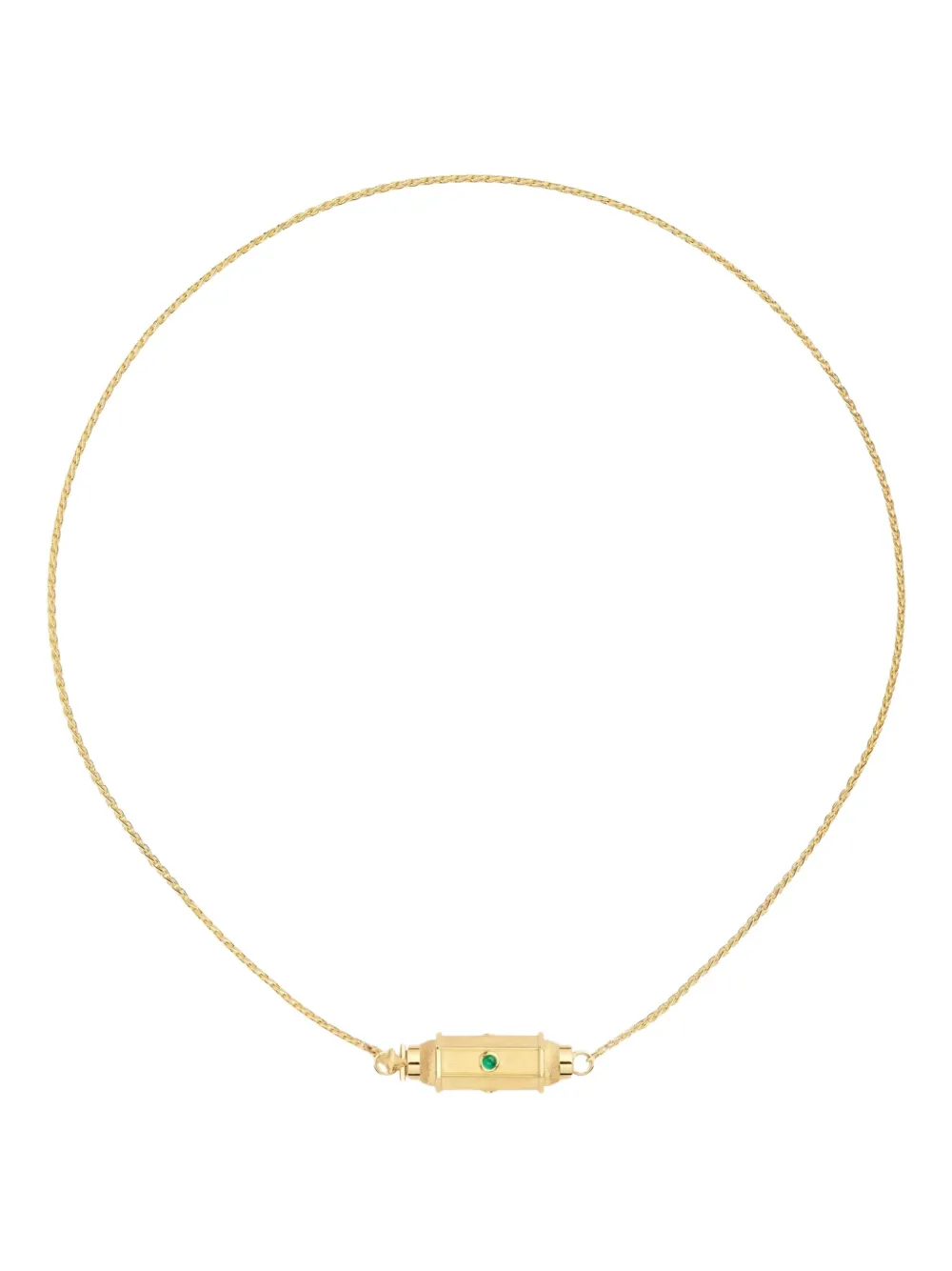 Marie Lichtenberg Micro coco emerald locket necklace - Oro