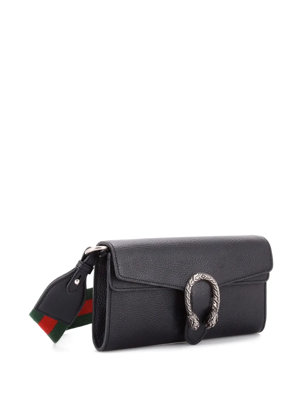 Pre-owned Gucci Dionysus East-west Flap Bag Leather Small Shoulder Bag In Black