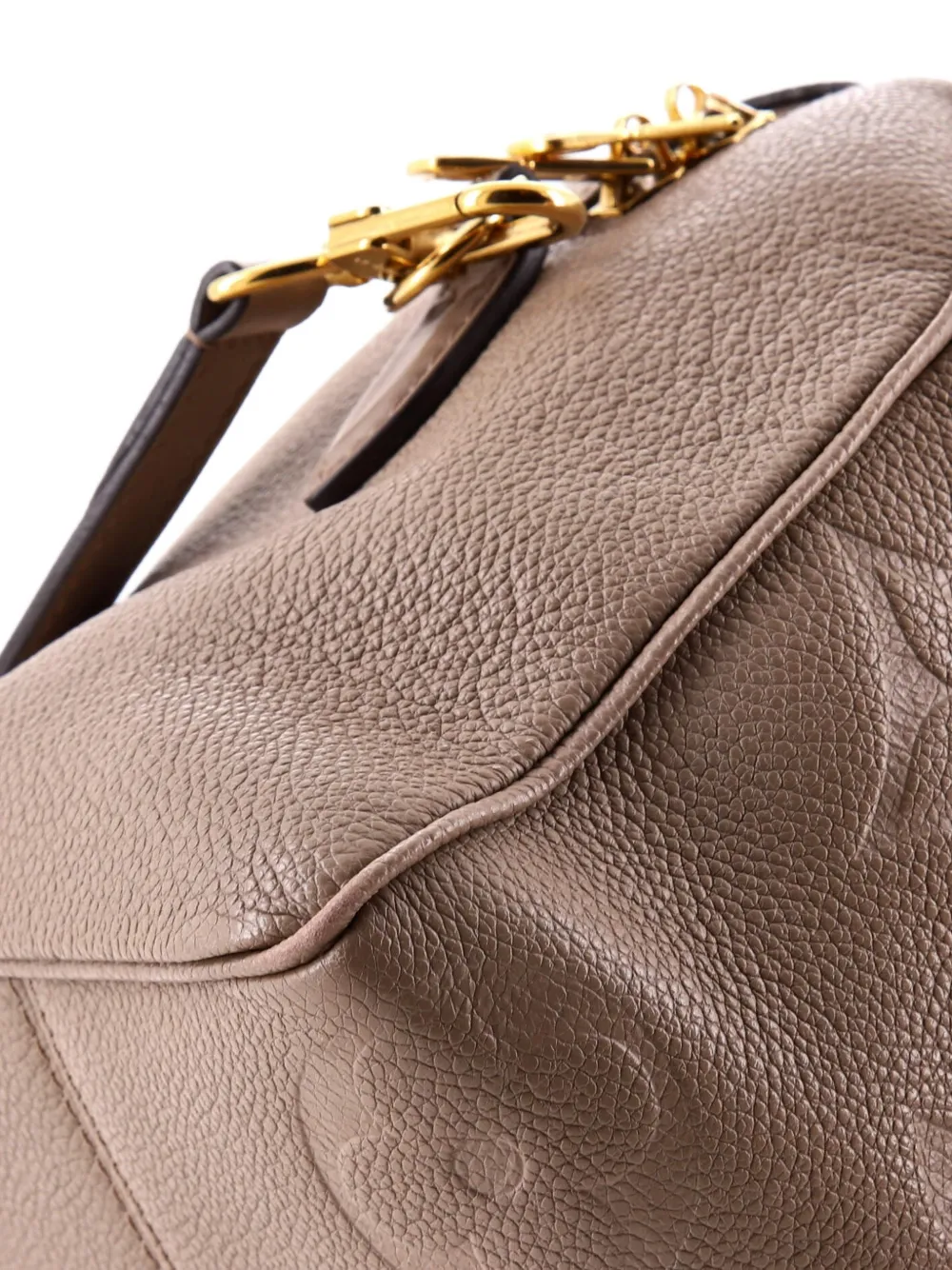 Pre-owned Louis Vuitton Speedy Bandouliere Bag Monogram Empreinte Giant 25 Satchel In Neutral