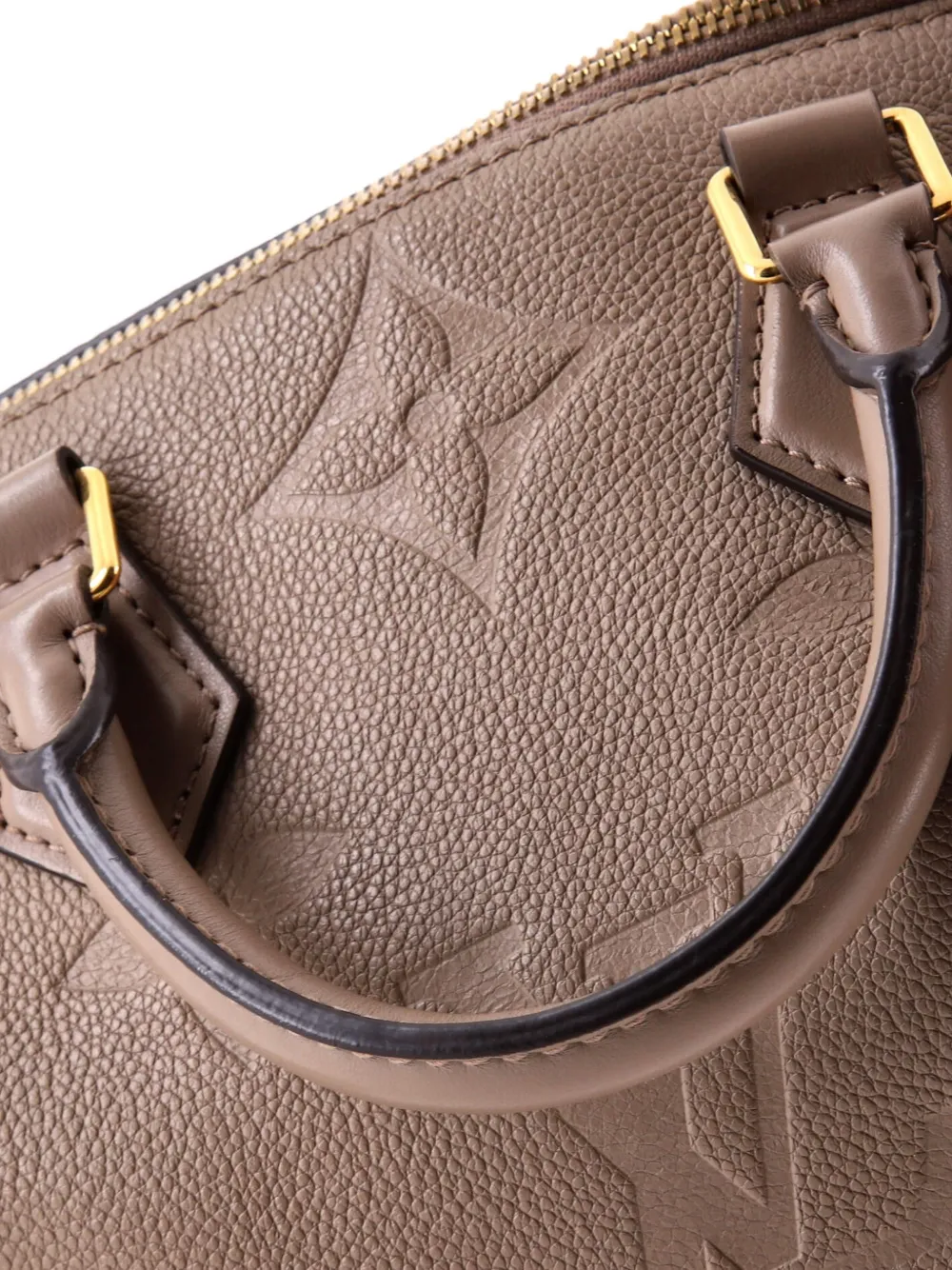 Pre-owned Louis Vuitton Speedy Bandouliere Bag Monogram Empreinte Giant 25 Satchel In Neutral