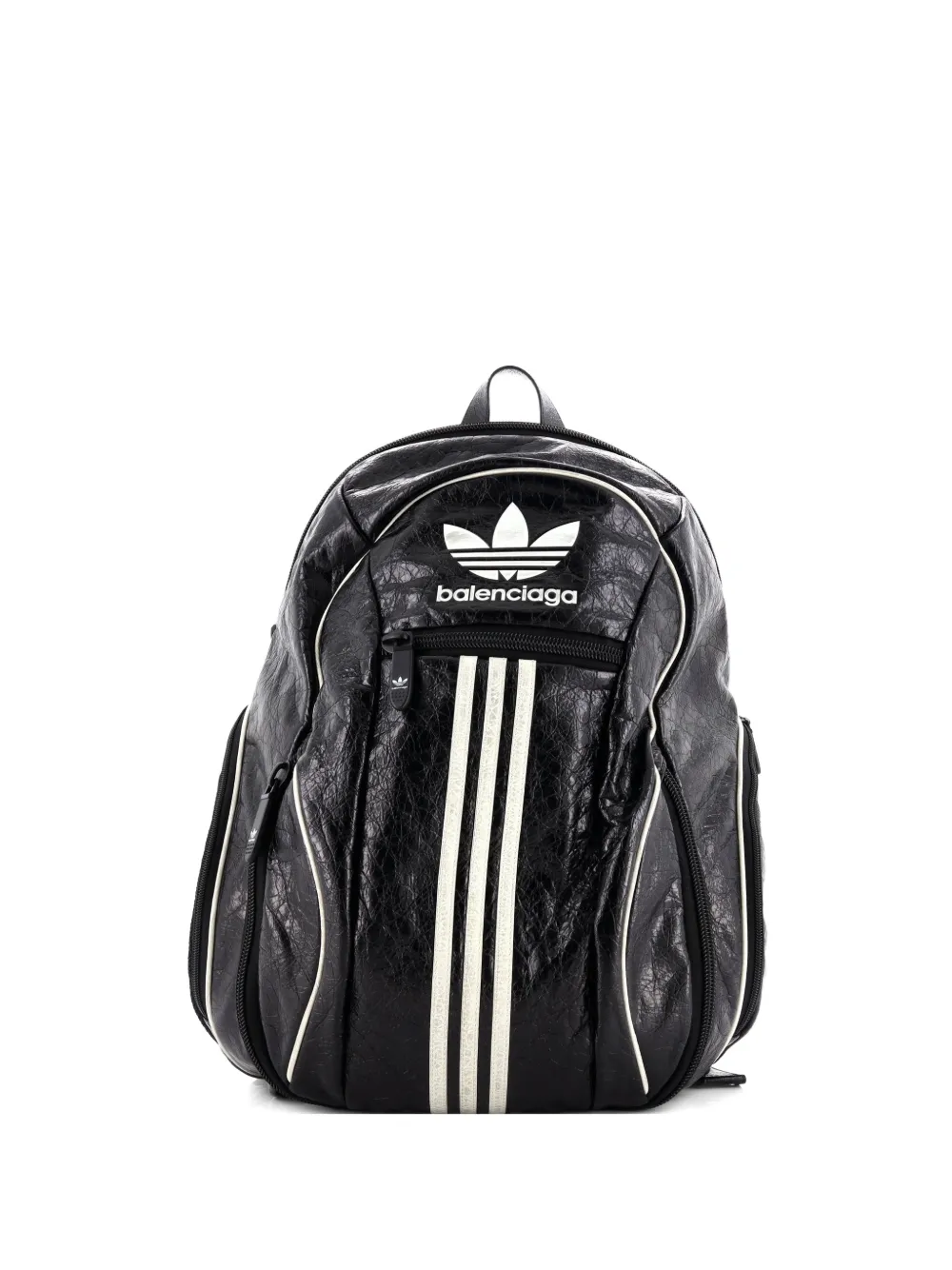 Pre-owned Balenciaga X Adidas Leather Small Backpack In Black