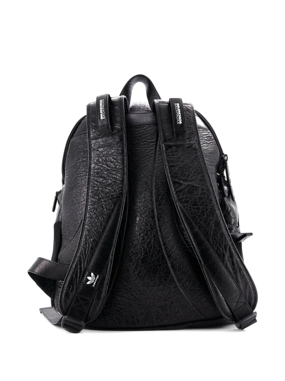Pre-owned Balenciaga X Adidas Leather Small Backpack In Black