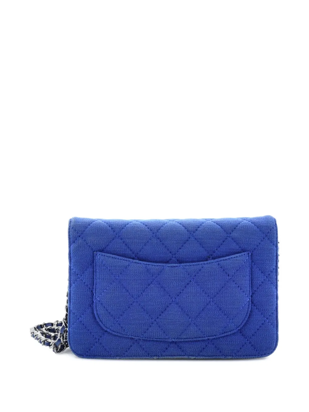 CHANEL Pre-owned Reissue 2.55 Wallet On Chain Quilted Jersey Crossbody Bag In Blue