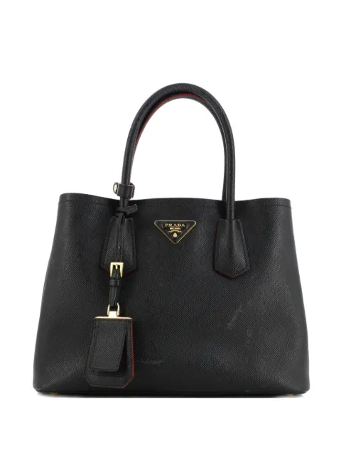 Prada Pre-Owned 퀴르 더블 사피아노 레더 스몰 토트 백
