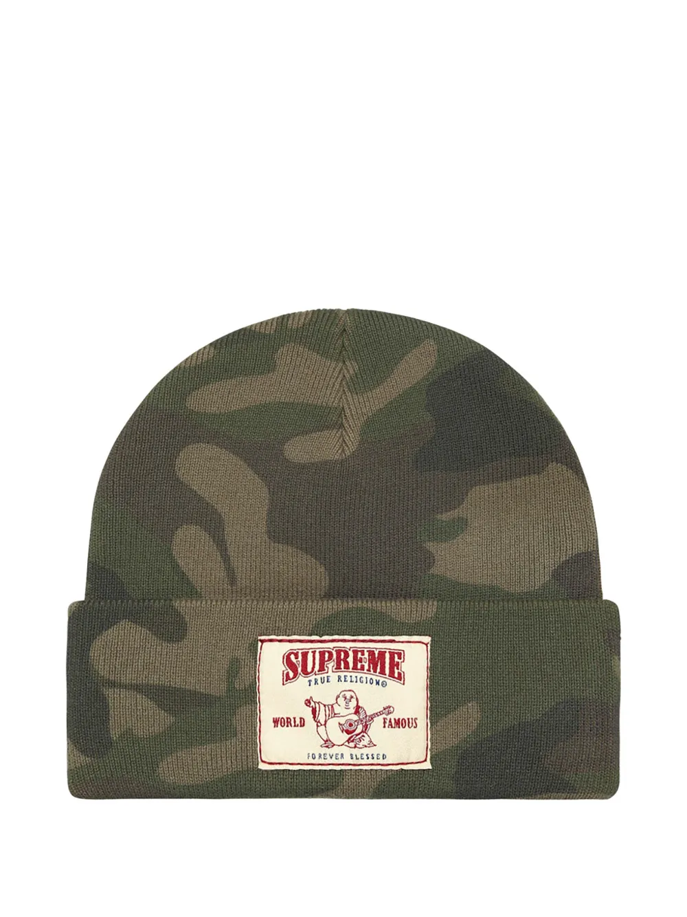 Supreme camouflage-pattern beanie hat | Green | Image 1