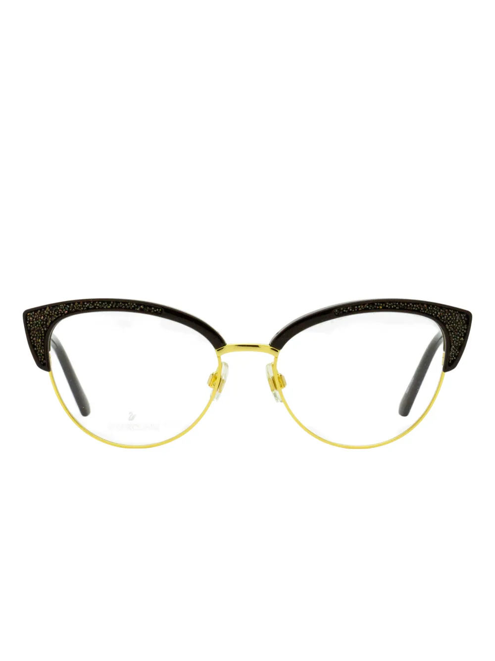 Swarovski Eyewear Sk5363 Glitter Cat-eye Glasses In Gold
