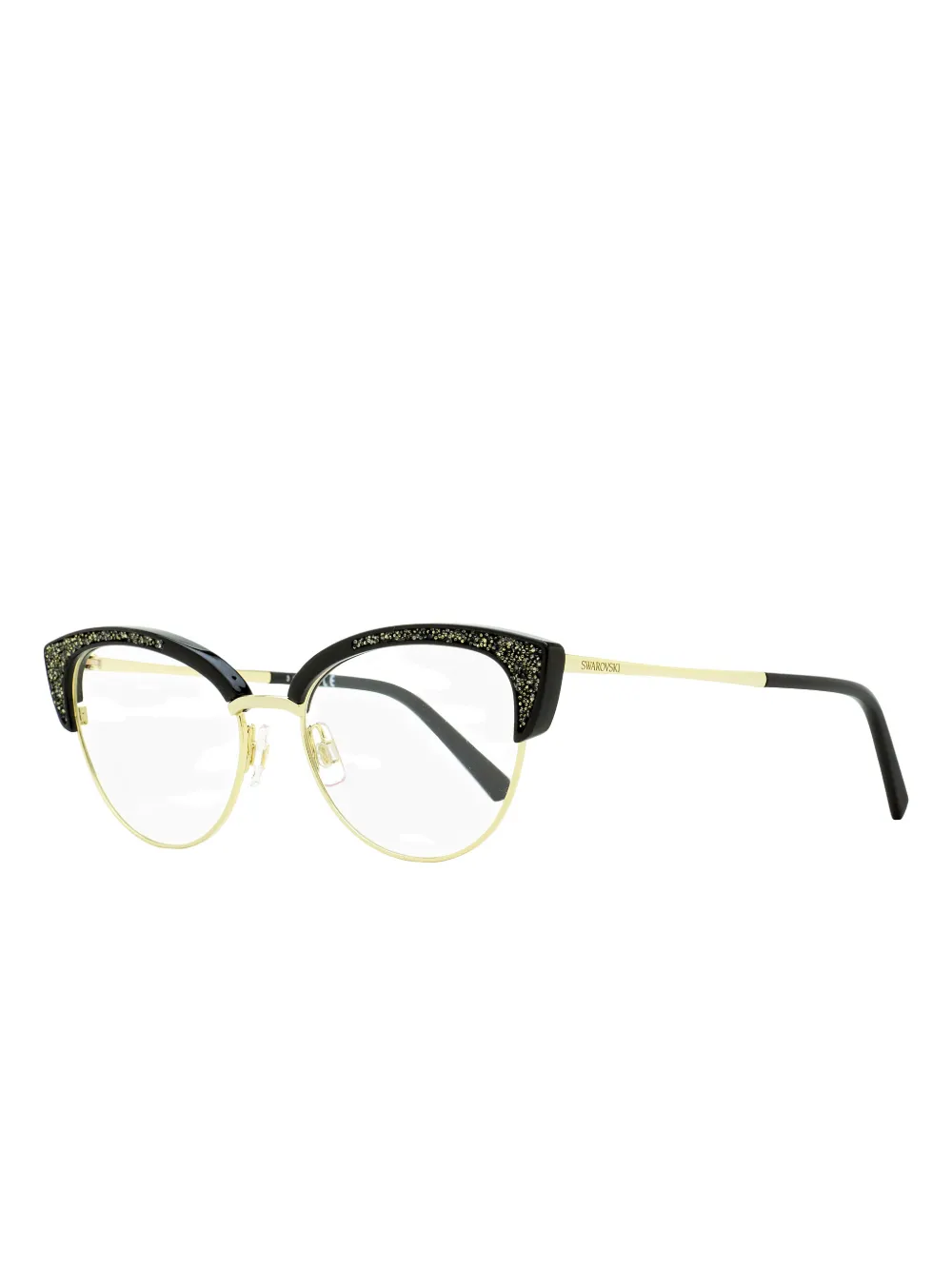 Swarovski Eyewear Sk5363 Glitter Cat-eye Glasses In Black