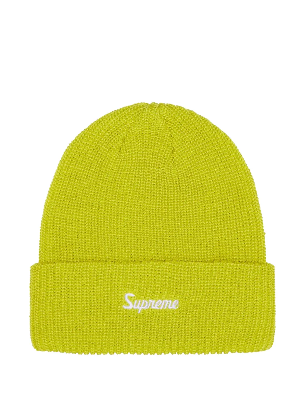 Supreme loose-gauge logo beanie hat | verde | Image 1