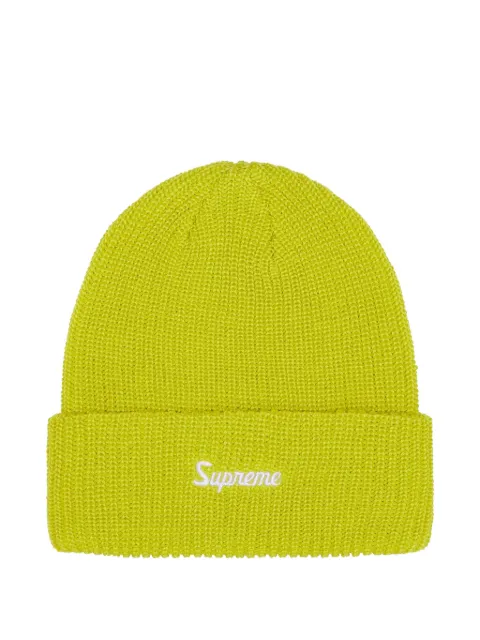 Supreme loose-gauge logo beanie hat