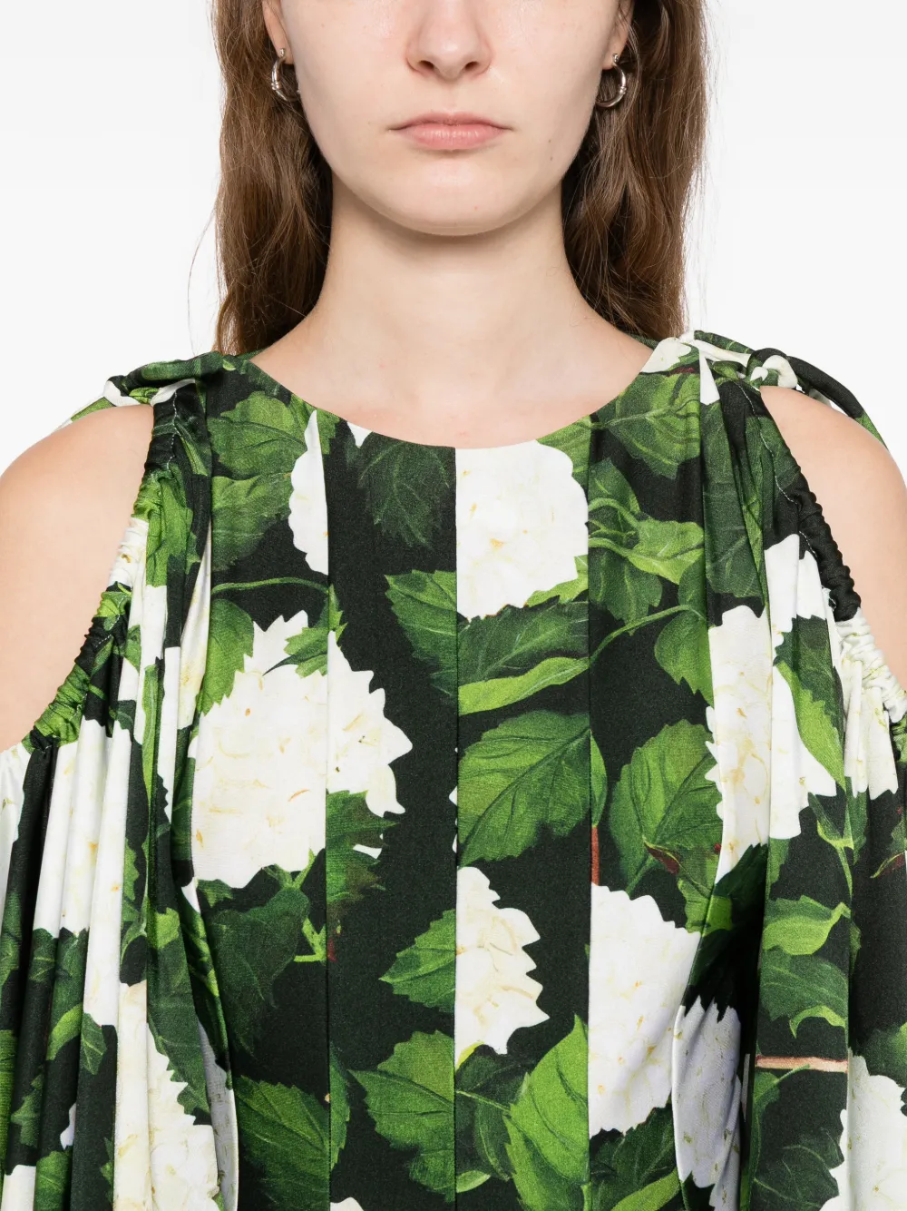 Oscar de la Renta Mini-jurk met bloemenprint Zwart