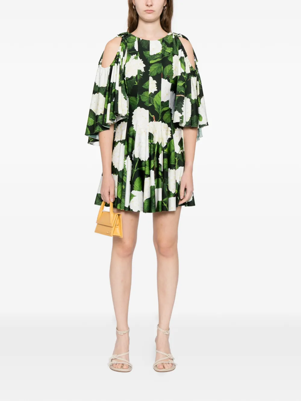 Oscar de la Renta Mini-jurk met bloemenprint - Zwart