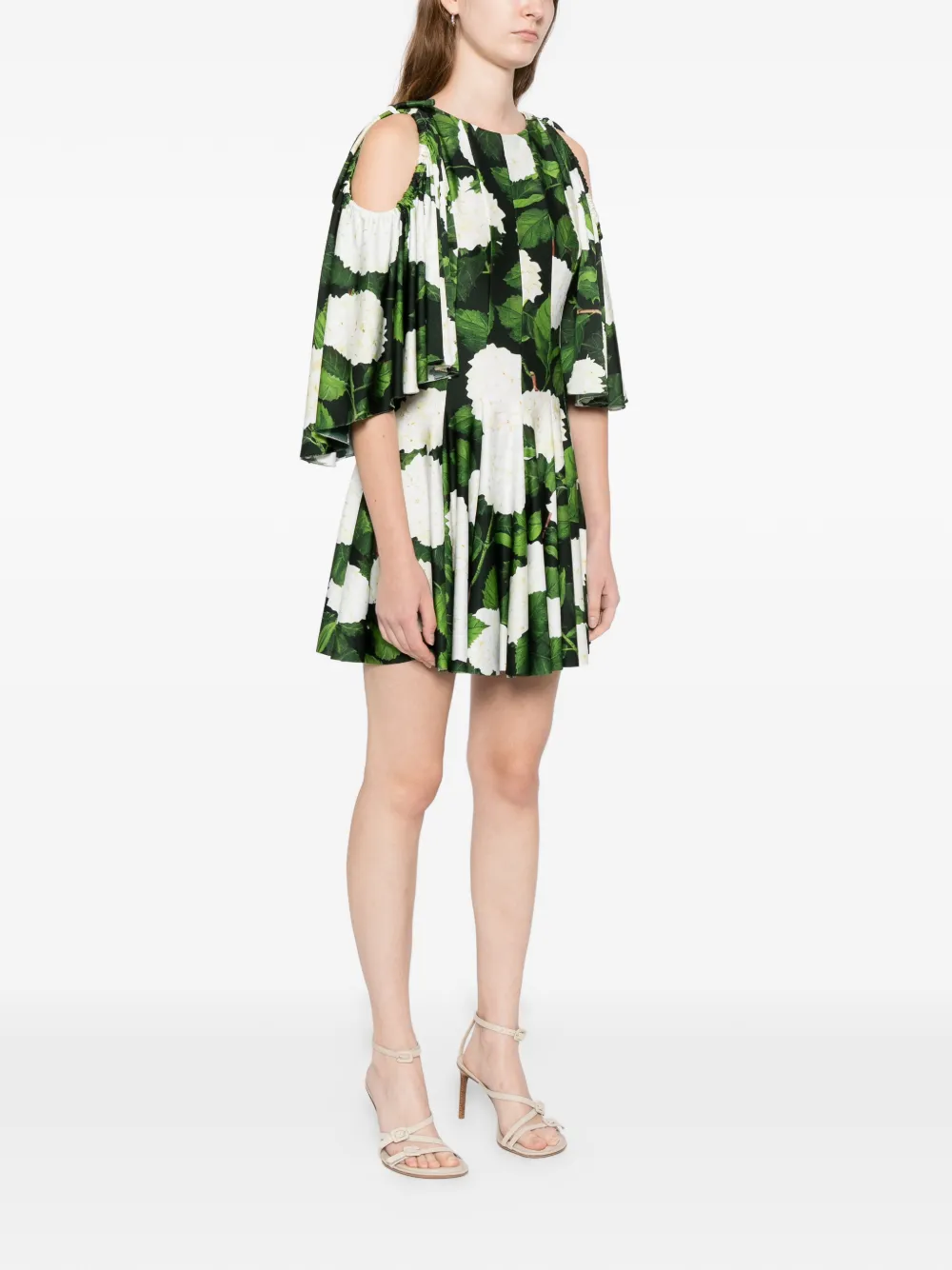 Oscar de la Renta Mini-jurk met bloemenprint Zwart
