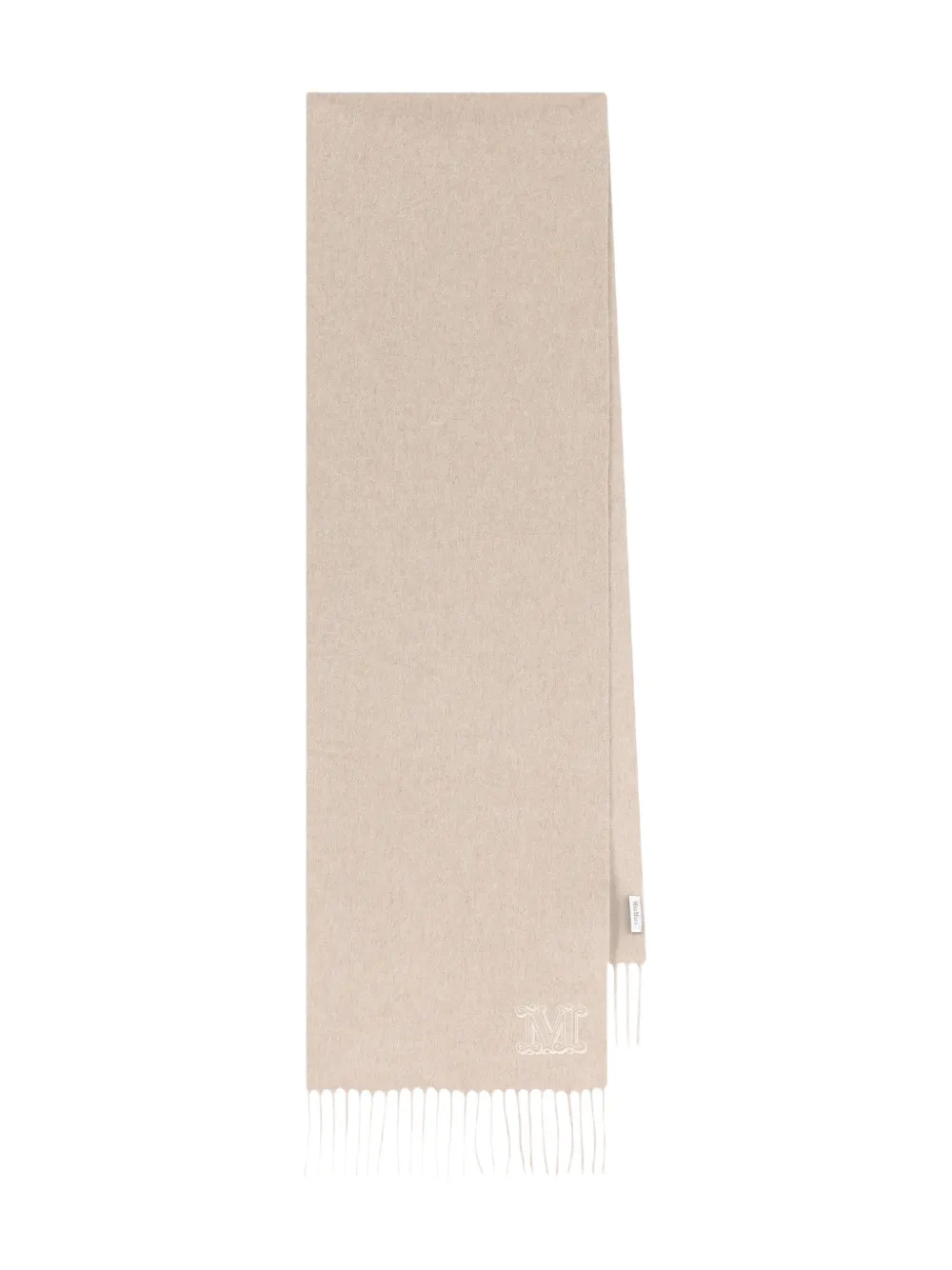 Max Mara logo fringed scarf | Neutrals | Image 1