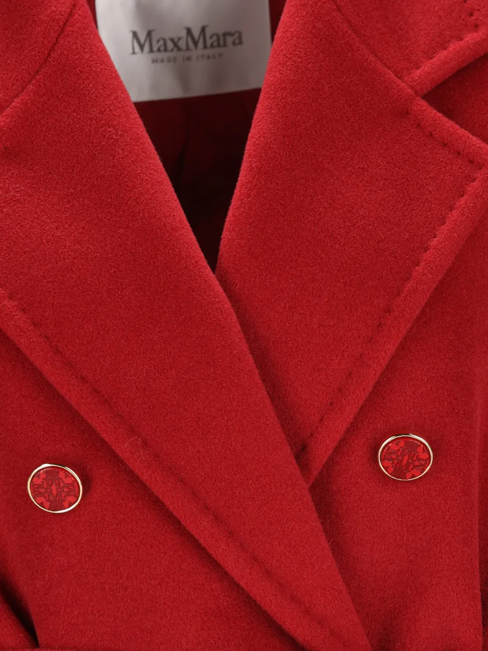  Max Mara Abrigo Con Cinturón - Rojo 