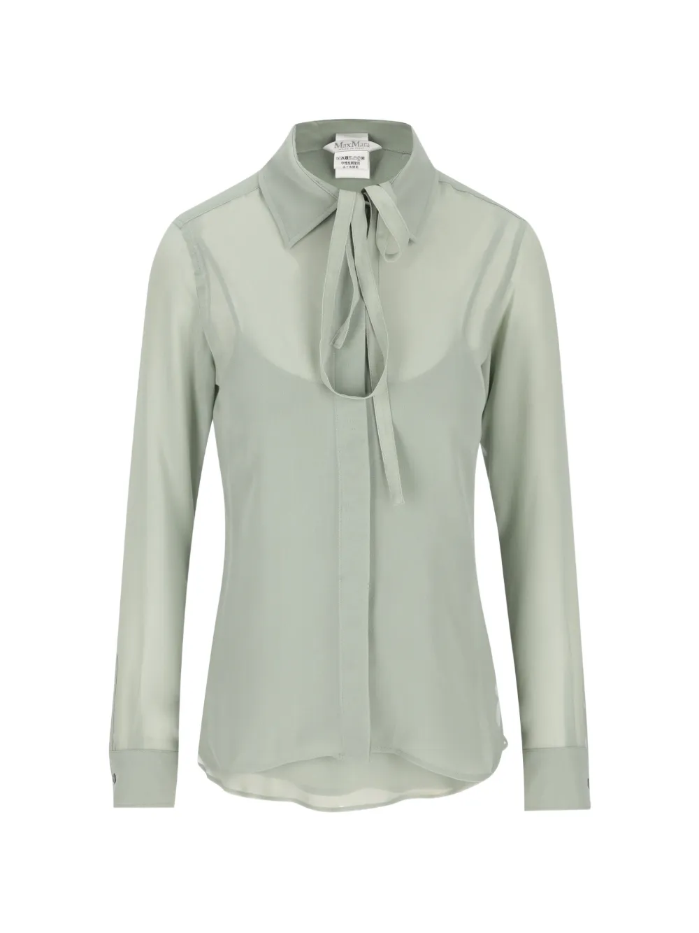 Max Mara tie-neck top - Verde