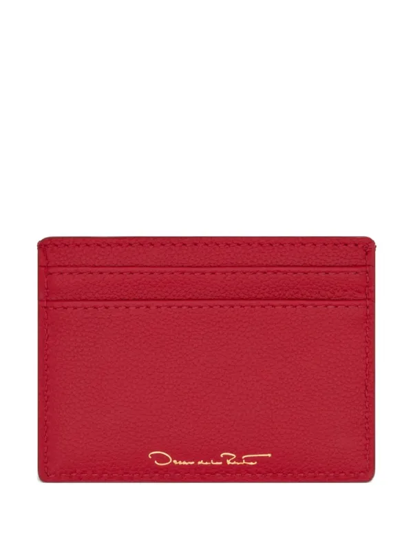 Oscar de la Renta Logo-detailed Card Holder in Red
