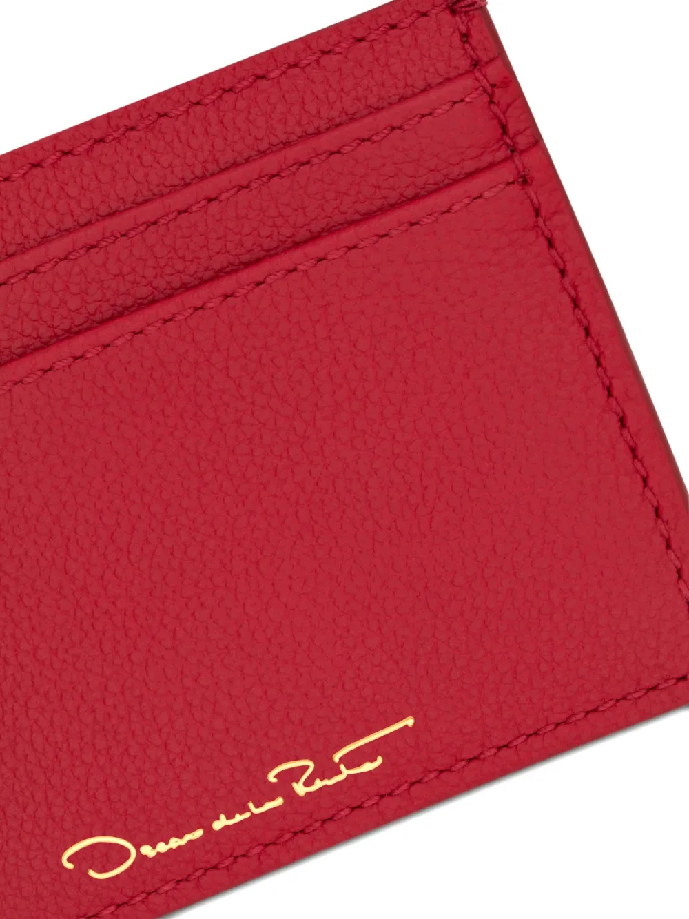 Oscar De La Renta Logo-detailed Card Holder In Red