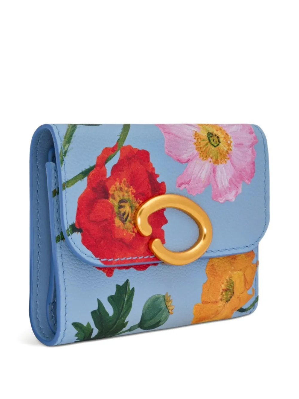 Oscar de la Renta Portemonnee met klaprozenprint Blauw
