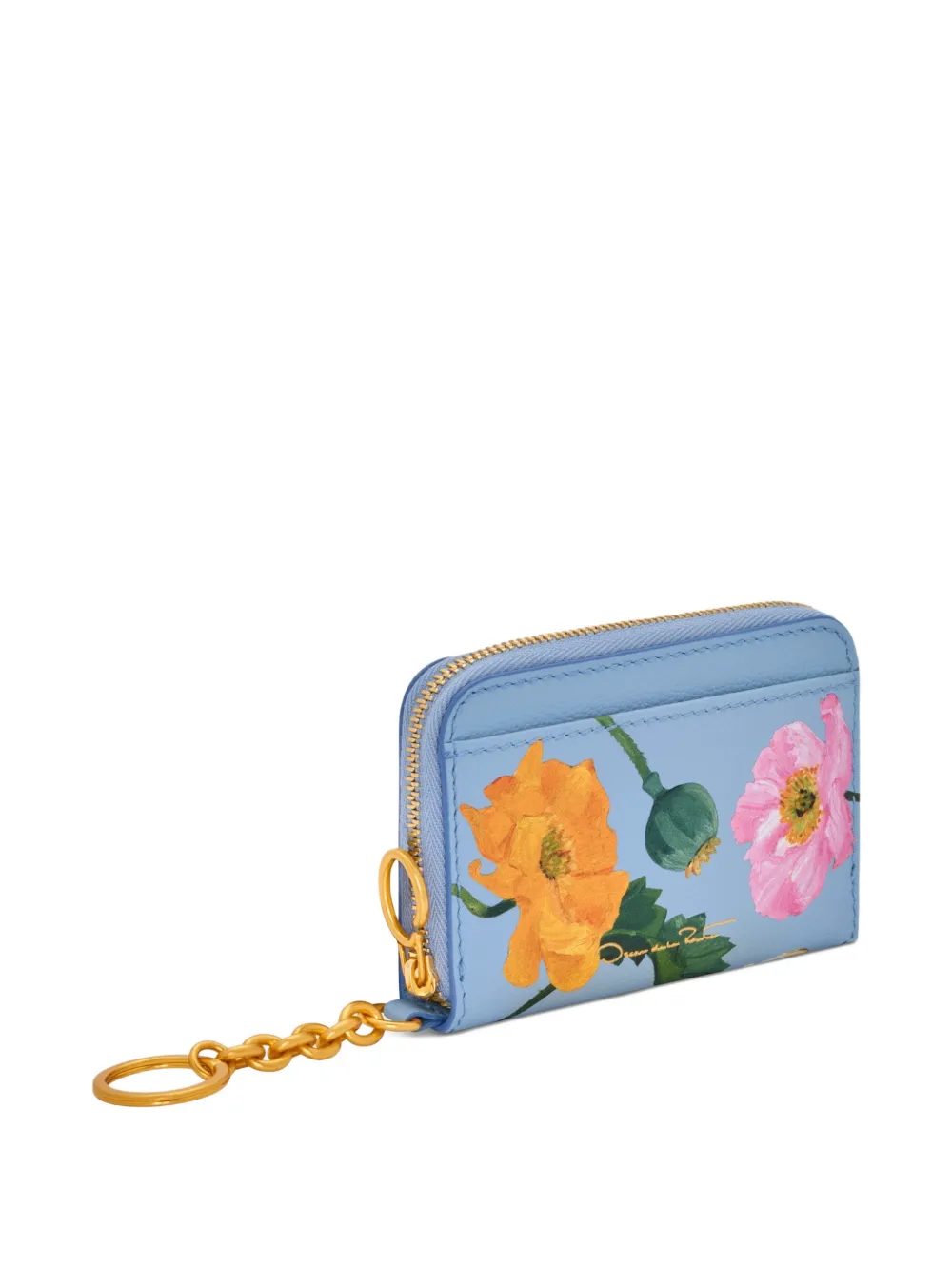 Oscar de la Renta Portemonnee met klaprozenprint Blauw
