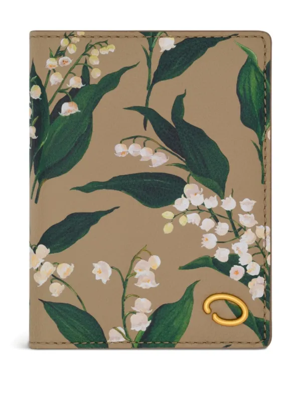 Oscar de la Renta Lily of the Valley–printed Passport Cover in Neutrals