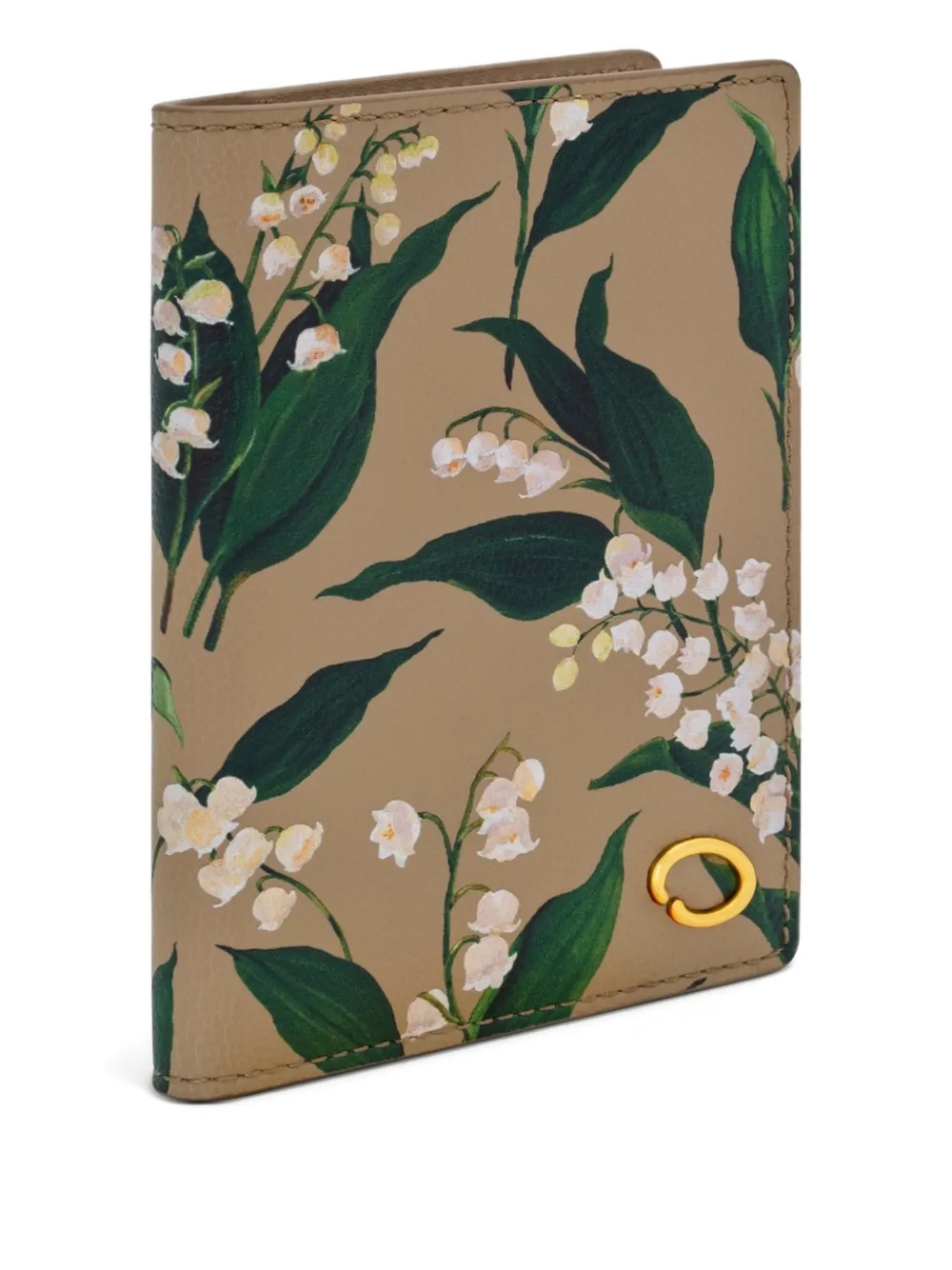 Oscar De La Renta Lily Of The Valley–printed Passport Cover In Neutral