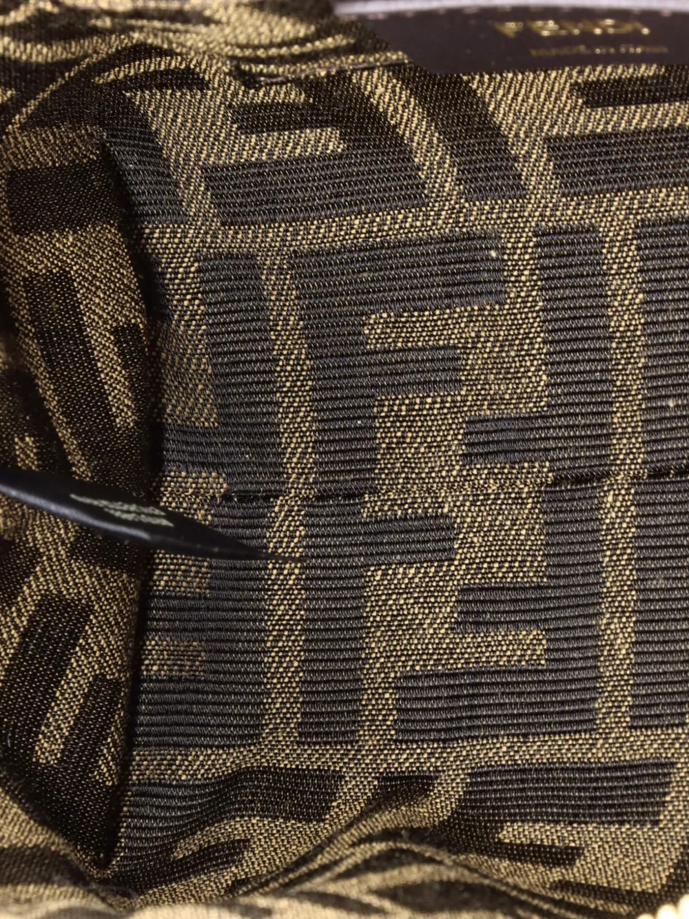 Pre-owned Fendi Logo By The Way Top Handle Bag Embossed Leather Mini Crossbody Bag In Brown