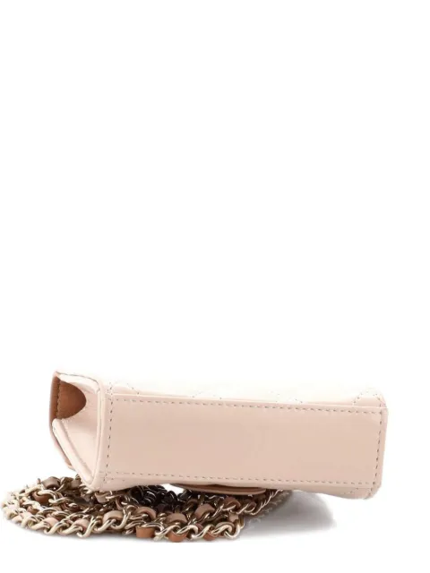 CHANEL Pre-Owned Square Classic Flap Top Handle Clutch with Chain Quilted Lambskin crossbody bag