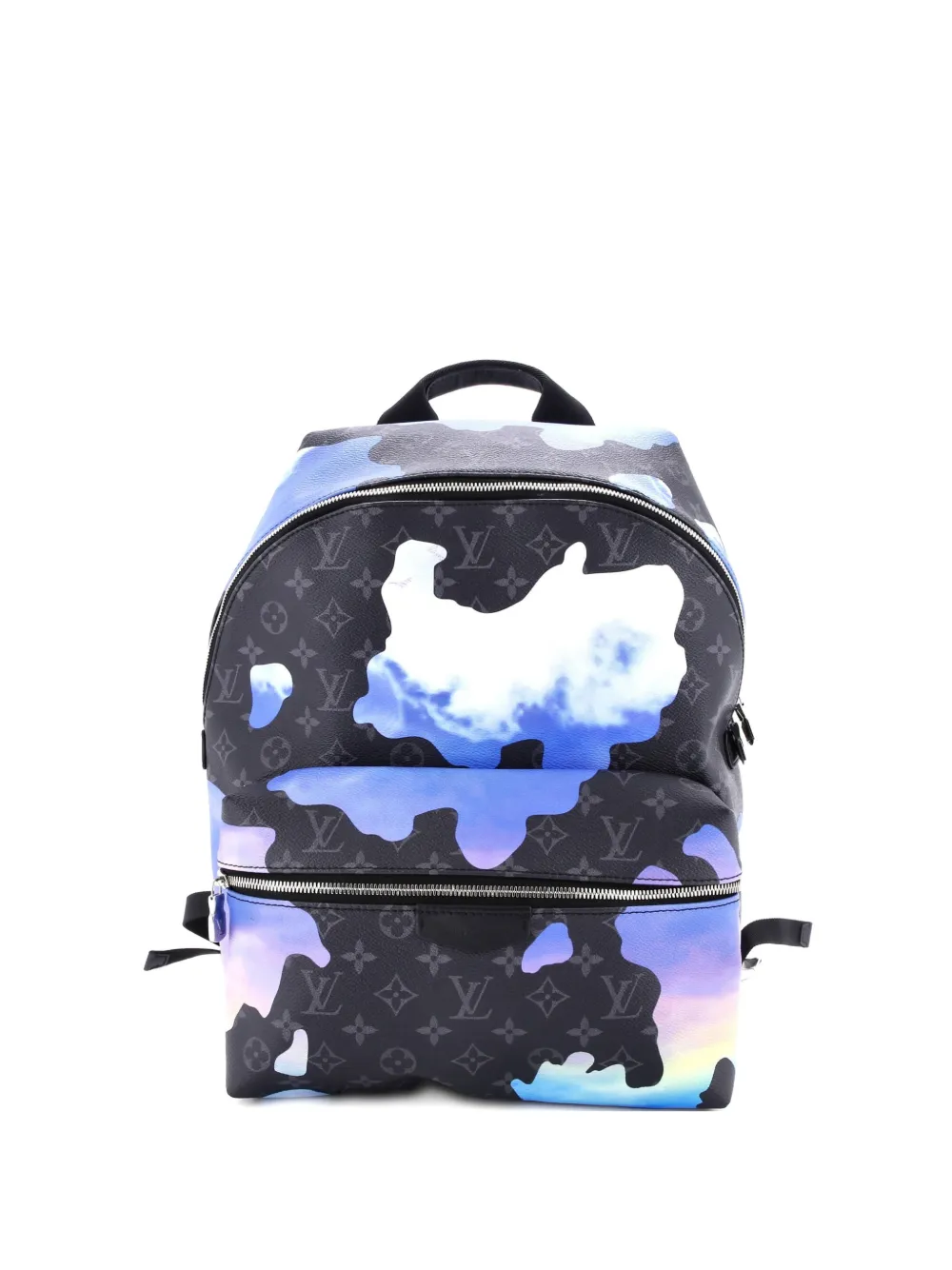Pre-owned Louis Vuitton Discovery Nm Sunrise Monogram Eclipse Canvas Mm Backpack In Black