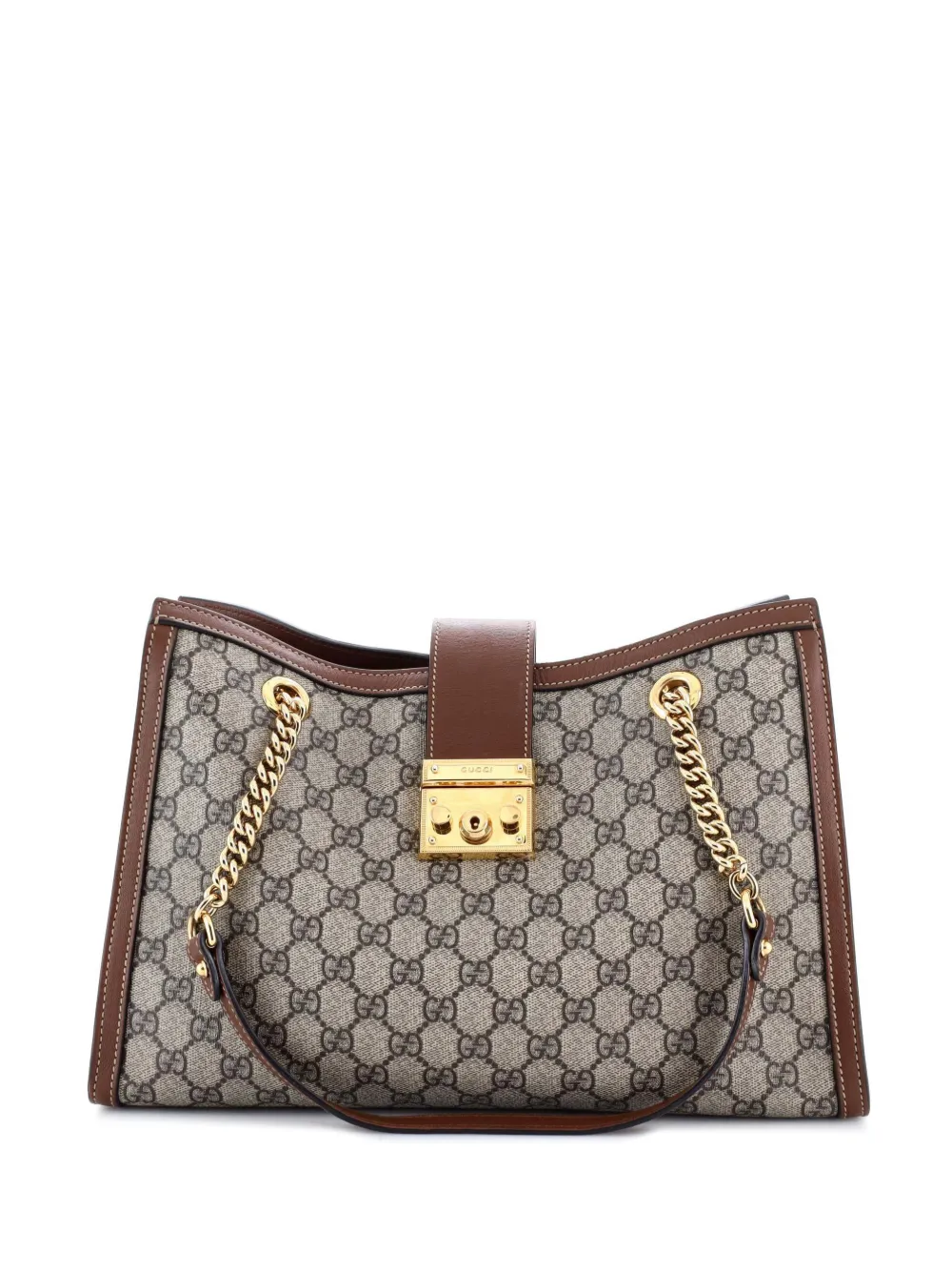 Gucci Pre-Owned Padlock Chain GG Coated Canvas with Leather Medium tote bag | marrón | Image 1