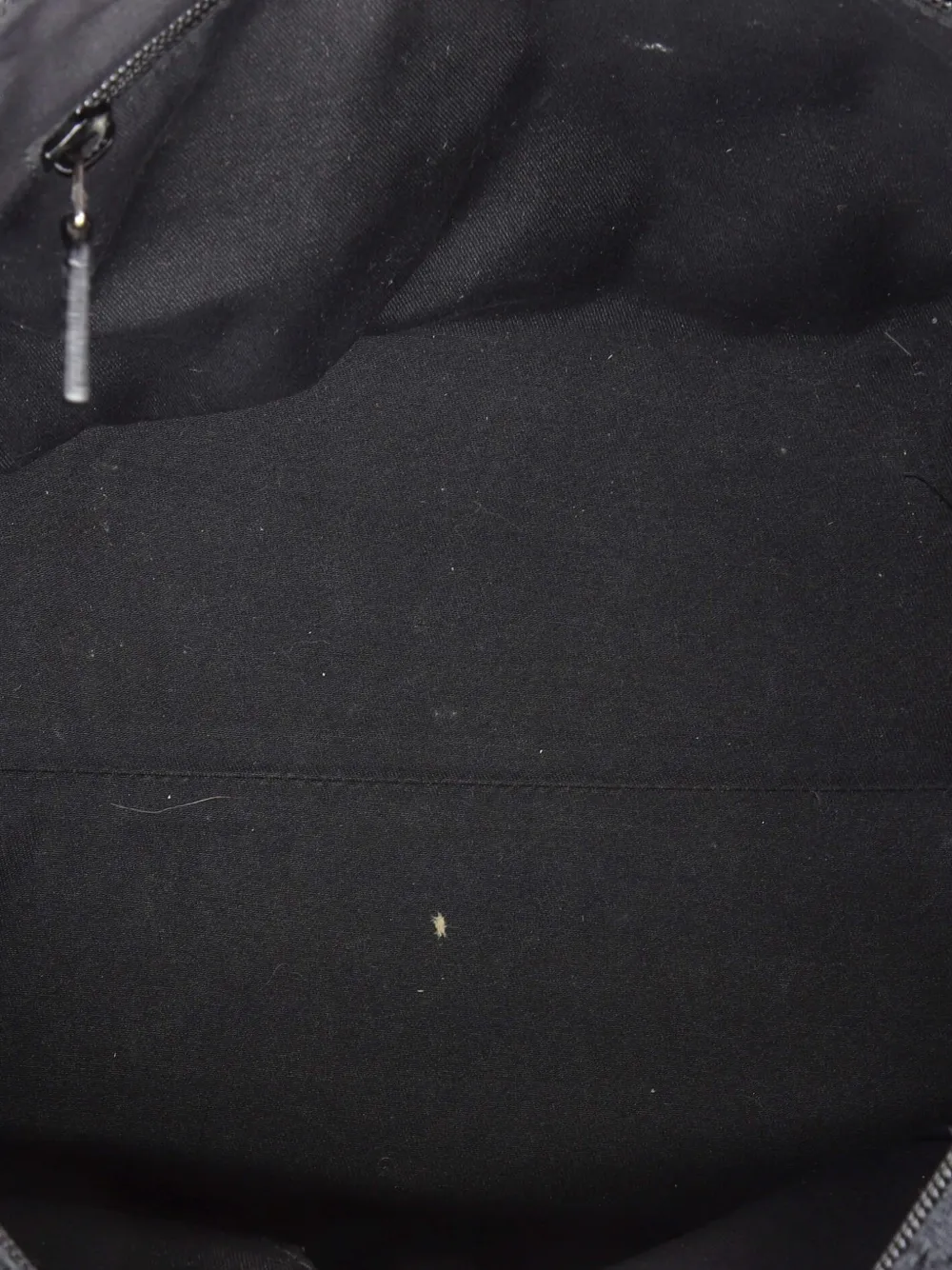 Pre-owned Gucci Web Zip Gg Canvas Large Tote Bag In Black