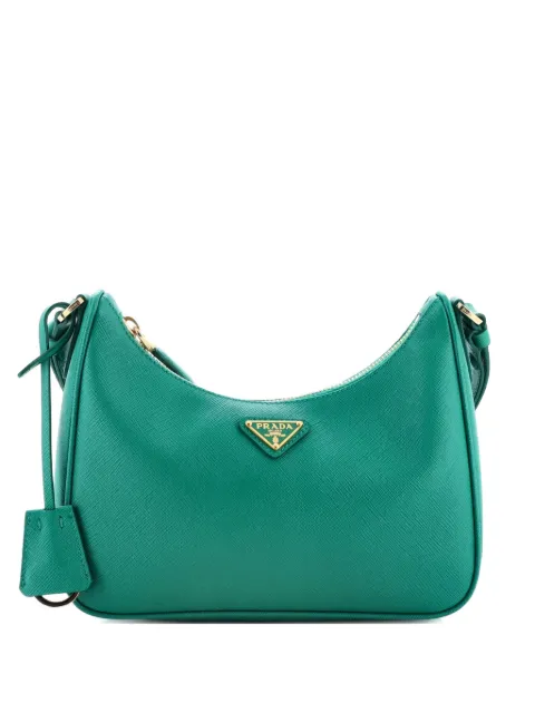 Prada Pre-Owned Adjustable Handle Zip Saffiano Leather Mini hobo bag