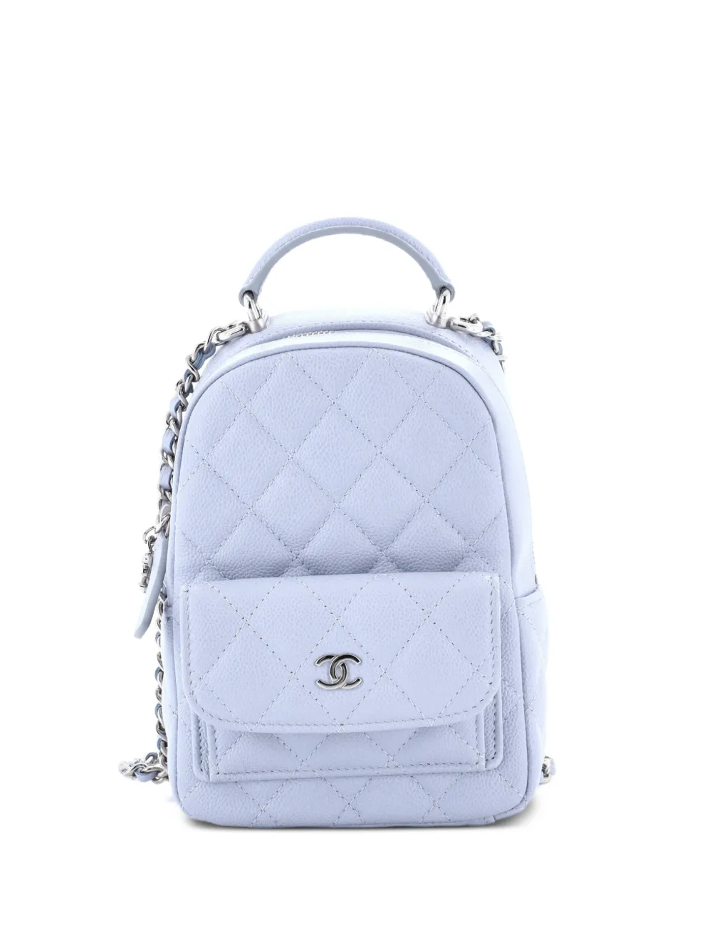 CHANEL Pre-Owned Classic CC Chain Pocket Quilted Caviar Mini backpack - Blu