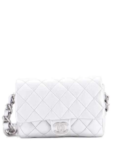 CHANEL Pre-Owned Lacquered CC Flap Bag Quilted Metallic Lambskin Small shoulder bag