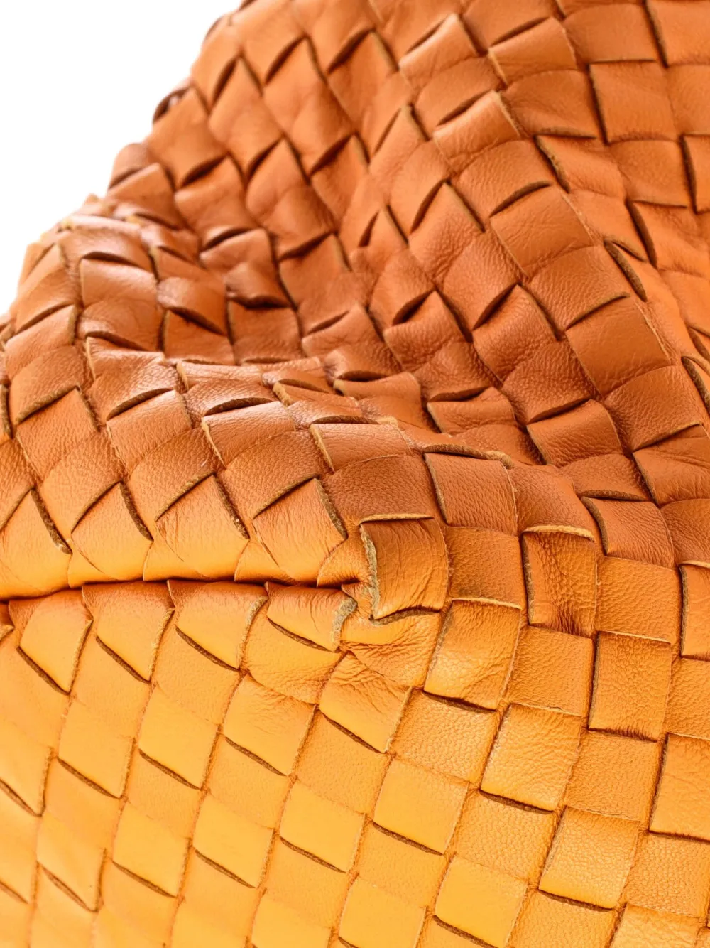 Pre-owned Bottega Veneta Bella Intrecciato Nappa Medium Tote Bag In Orange
