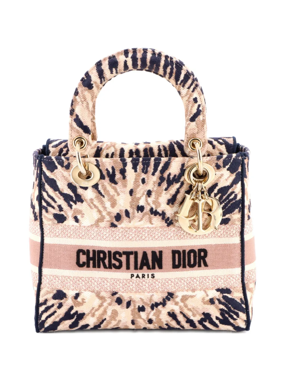 Christian Dior Pre-Owned Lady D-Lite Bag Embroidered Canvas Medium satchel - Blu