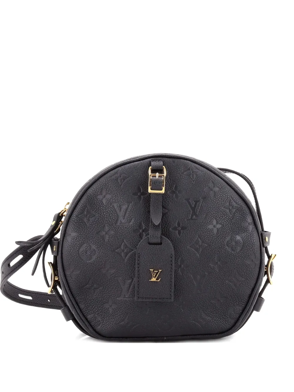 Pre-owned Louis Vuitton Boite Chapeau Souple Bag Monogram Empreinte Leather Mm Crossbody Bag In Black
