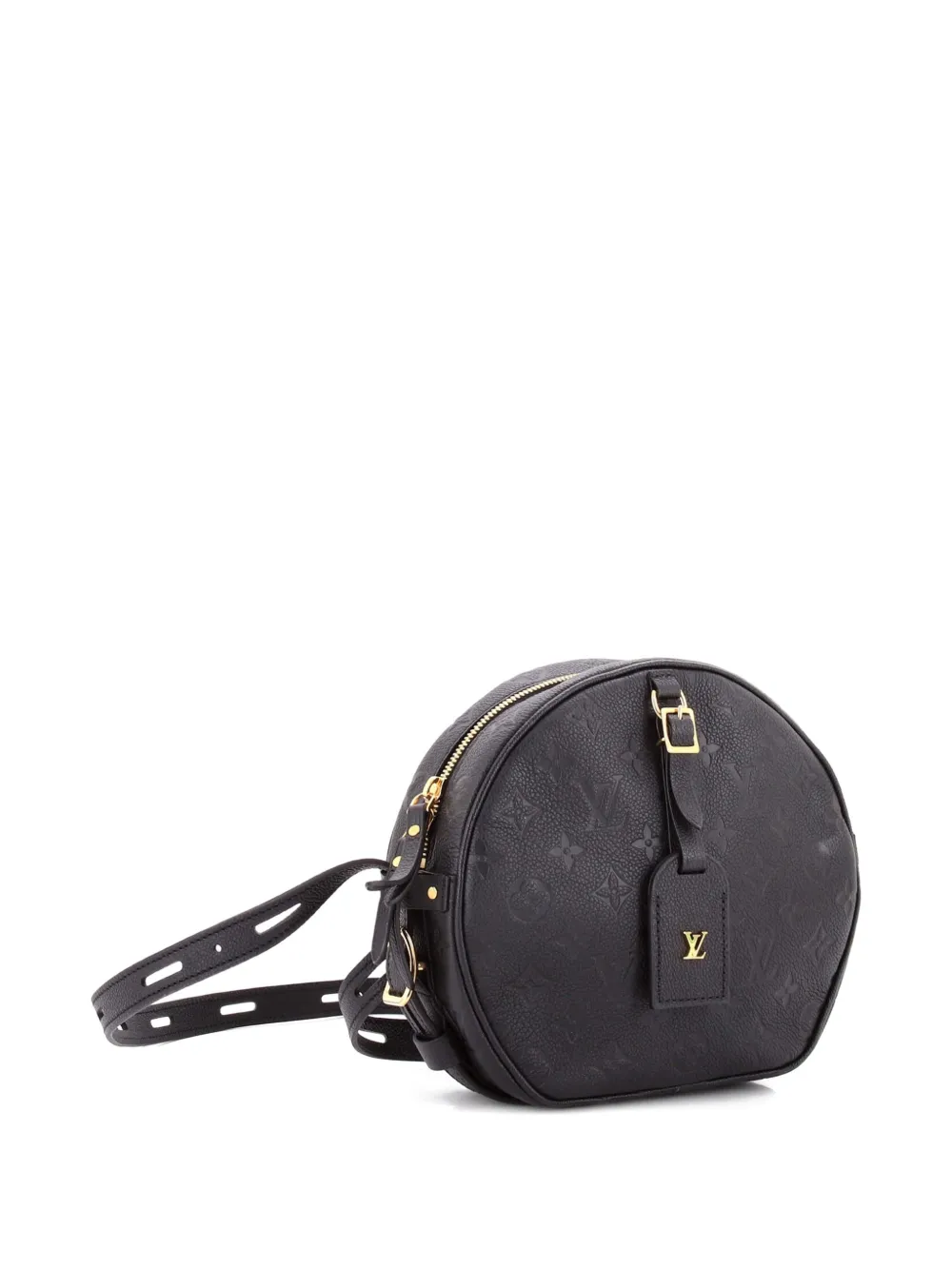 Pre-owned Louis Vuitton Boite Chapeau Souple Bag Monogram Empreinte Leather Mm Crossbody Bag In Black