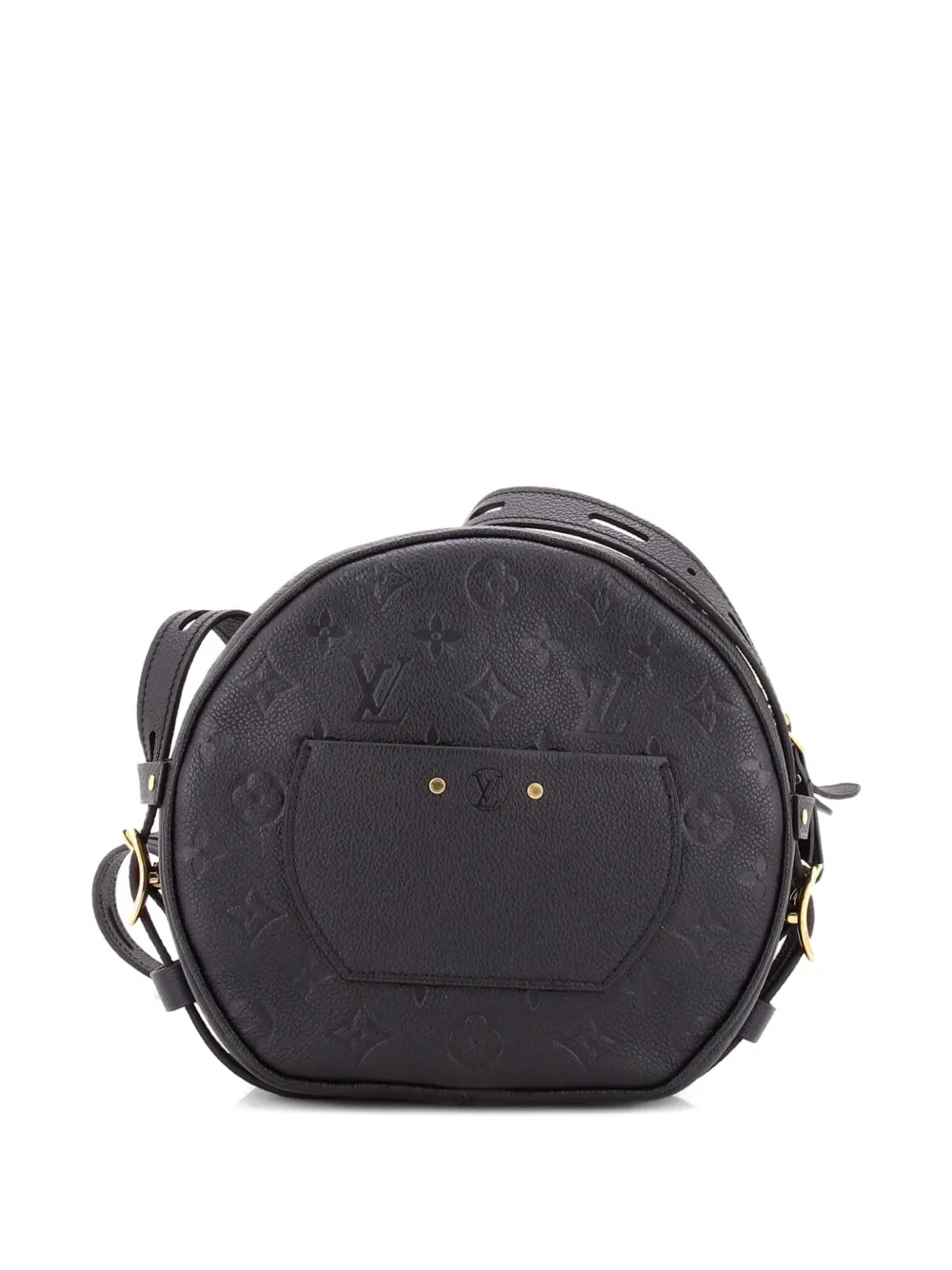 Pre-owned Louis Vuitton Boite Chapeau Souple Bag Monogram Empreinte Leather Mm Crossbody Bag In Black