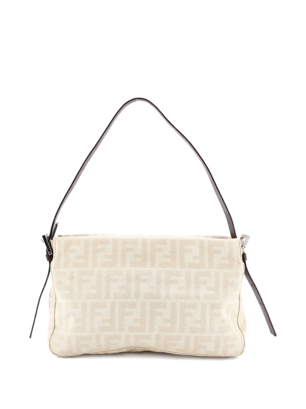 FENDI Pre-owned Vintage Pocket Zucca Canvas Small Shoulder Bag In Neutral