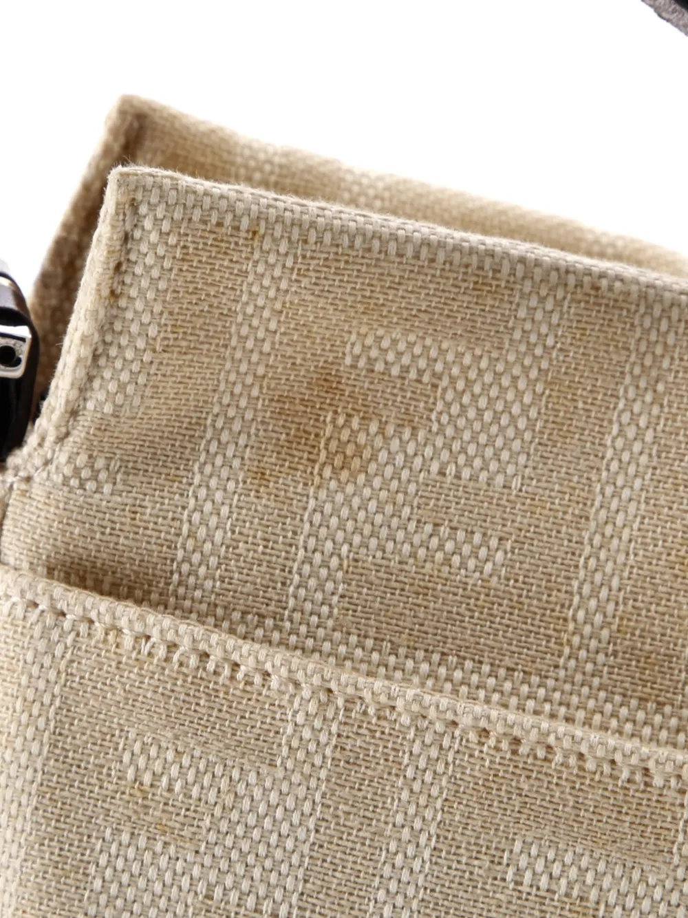 FENDI Pre-owned Vintage Pocket Zucca Canvas Small Shoulder Bag In Neutral