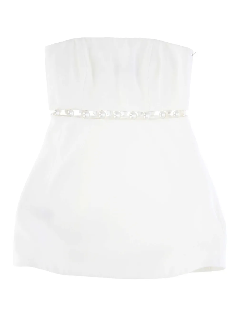Retroféte Katie Pearl-embellished Strapless Dress In White
