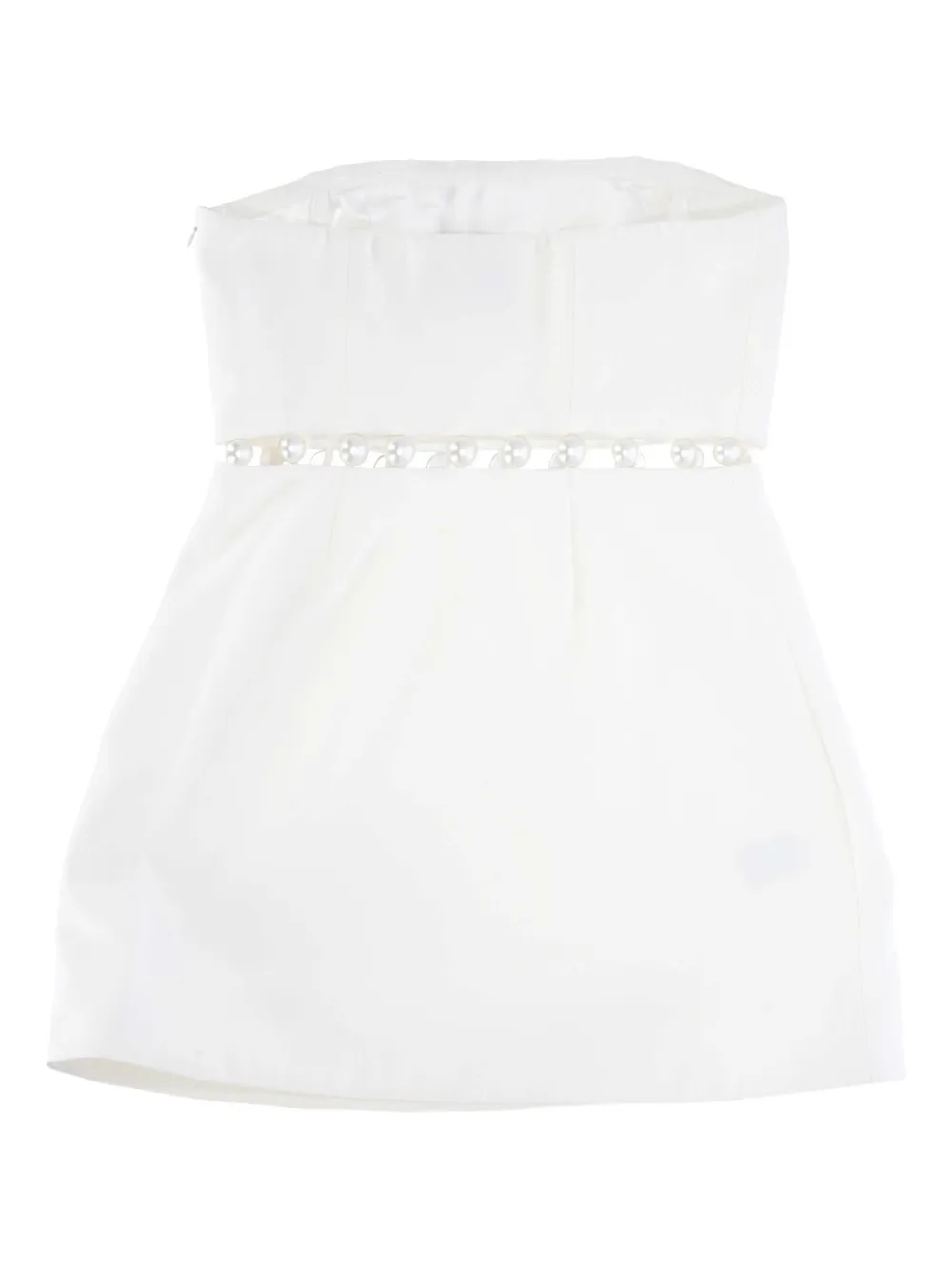 Retrofete Katie pearl-embellished strapless dress - Wit