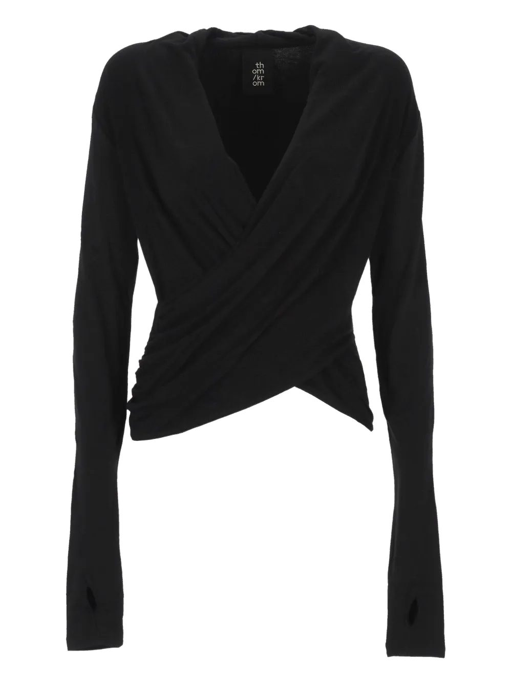 Thom Krom wrap long-sleeve top | Black | Image 1